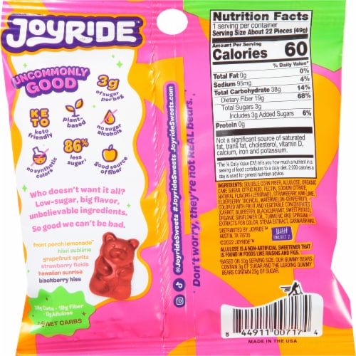 Joyride Fruity Gummy Bears Perspective: back