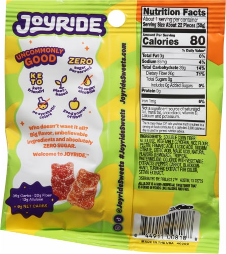 Joyride™ Zero Sugar Sour Fruit Gummies, 1.8 oz - Kroger