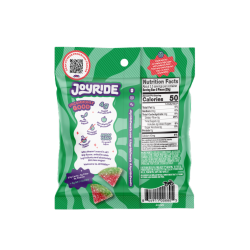 JOYRIDE™ Sour Watermelon Wedges Candy Bag Perspective: back