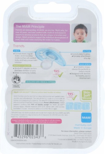 MAM 6+ Months Soft Silicone Nipple Pacifier Value Pack Perspective: back