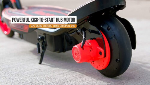Razor® Black/Red Power Core E90 Glow Electric Scooter Perspective: back