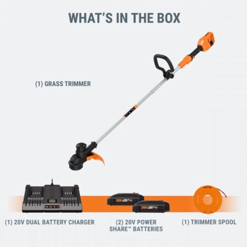 WORX WG183 13 Inch Cordless String Trimmer with Battery Charger, Black &  Orange, EA - Kroger