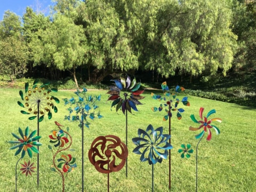 Summerfield Terrace 10018664 78 in. Spoon Solar Windmill Garden Stake Perspective: back