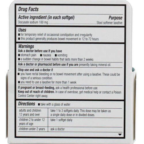 GoodSense Gentle Stool Softener Laxative Softgels Perspective: back
