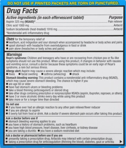 GoodSense® Effervescent Antacid Asprin Pain Relief Tablets Perspective: back