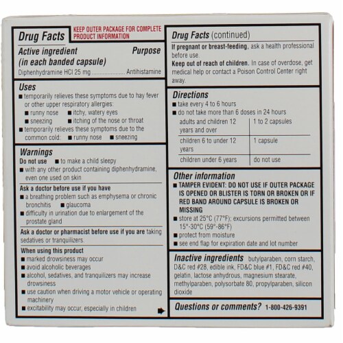 GoodSense Multi-Symptom Allergy Relief Diphenhydramine Antihistamine Hydrochloride Tablets 25 mg Perspective: back