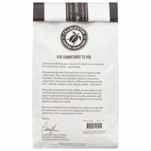 Charleston Organic Medium Roast Whole Bean Ground Coffee