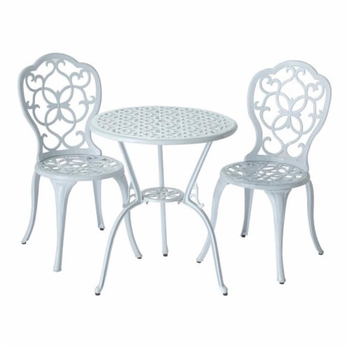 Alfresco Home Segreto 24 Rd 3 piece Cast Aluminum Bistro Set in White 1 Smith s Food and Drug