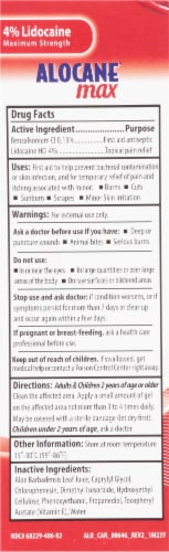 Alocane Emergency Burn Gel Perspective: back