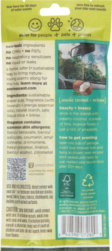 Enviroscent® Auto Stix Seaside Coconut + Verbena Car Freshener Perspective: back