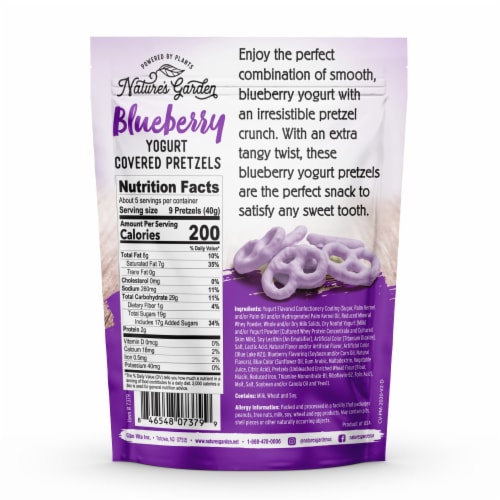 Nature's Garden - Blueberry Yogurt Covered Pretzels - 7 oz. (Single Pack) Perspective: back