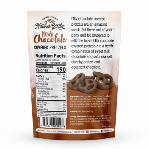 Nature's Garden - Milk Chocolate Covered Pretzels - 7 oz. Perspective: back