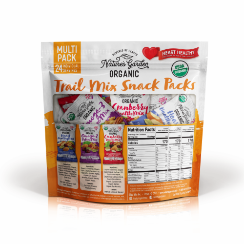 Nature's Garden - Organic Trail Mix Snack Packs - 1.2 oz (Pack of 24) Perspective: back