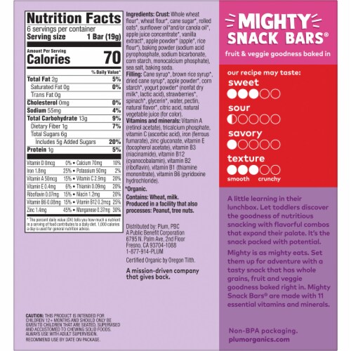 Plum Organics® Strawberry Mighty Snack Bars Perspective: back