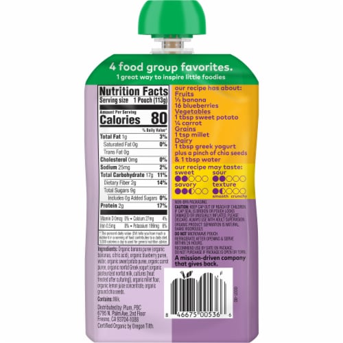 Plum Organics® Mighty 4® Food Group Blend Pouches Perspective: back