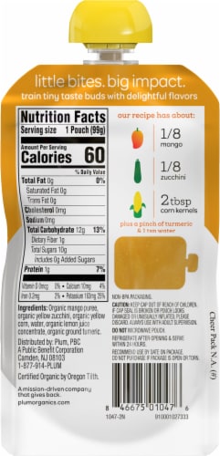 Plum Organics® Eat Your Colors® Yellow Mango Corn Zucchini & Turmeric Stage 2 Baby Food Perspective: back