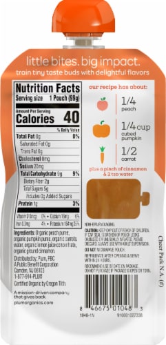 Plum Organics® Eat Your Colors® Orange Peach Pumpkin Carrot & Cinnamon Baby Food Perspective: back