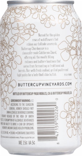 Buttercup Chardonnay Single Can Perspective: back