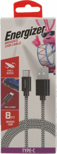 Energizer® Nylon Braided USB-C Charger Cable Perspective: back