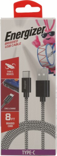 Energizer® Nylon Braided USB-C Charger Cable Perspective: back