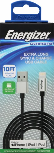 Energizer® Extra Long Lightning USB Charger Cable Perspective: back