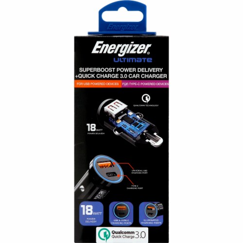 Energizer® Ultimate Fast Charging Car Charger Perspective: back