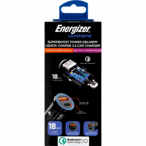 Energizer® Ultimate Fast Charging Car Charger Perspective: back