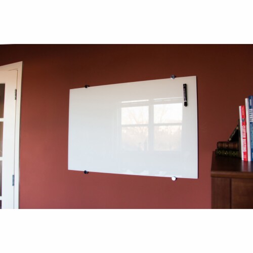 Luxor Magnetic Wall Mounted Glass Board- 60 x 40 in. Perspective: back