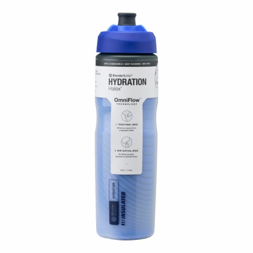 BlenderBottle® Hydration Halex Bottle - Blue / Black Perspective: back