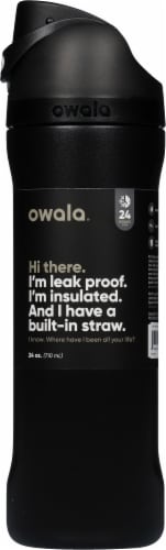 Owala FreeSip Stainless Steel Water Bottle - Very Very Dark Black Perspective: back