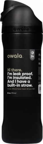 Owala FreeSip Water Bottle Stainless Steel, 32 Oz., Very Dark Black 