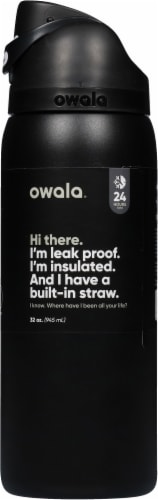 Owala® FreeSip Stainless Steel Water Bottle - Very Very Dark Black Perspective: back