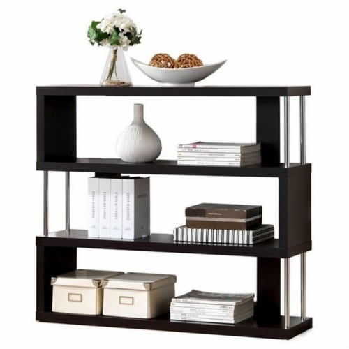Barnes 3 Shelf Bookcase in Dark Brown Perspective: back