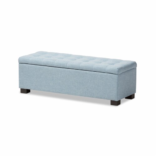 Roanoke Storage Bench in Light Blue Perspective: back