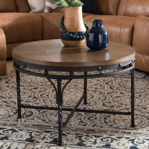Baxton Studio Austin Vintage Industrial Antique Bronze Round Coffee Cocktail Occasional Table Baxton Studio Austin Vintage Industrial Antique Bronze Round Coffee Cocktail Occasional Table