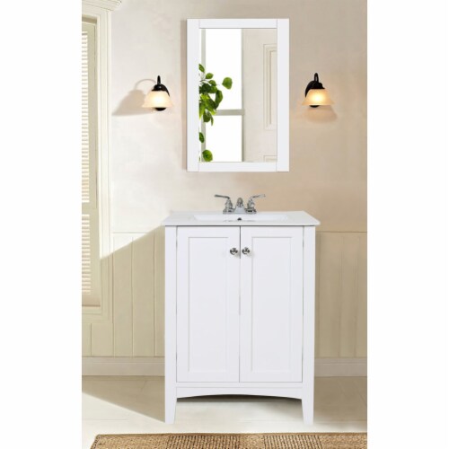 Elegant Decor VF-2001 24 in. Single Bathroom Vanity Set, White - Large Perspective: back