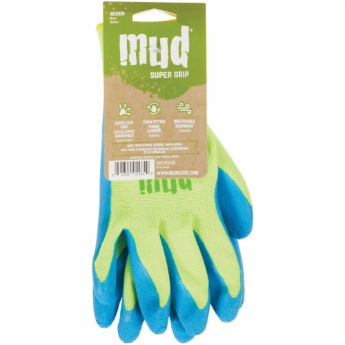 Mud Super Grip Women's Latex Coated Garden Glove - Lime Green Perspective: back