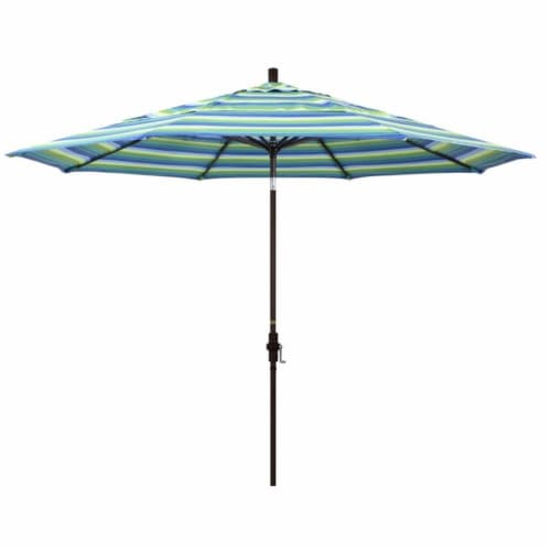 11' Patio Umbrella in Seville Seaside - California Umbrella Perspective: back