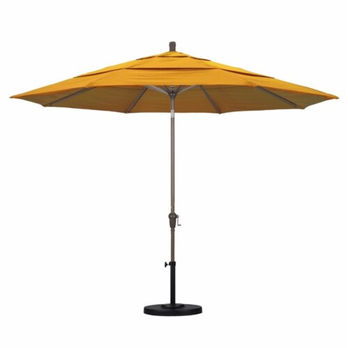 California Umbrella 11' Patio Umbrella in Sunflower Yellow Perspective: back