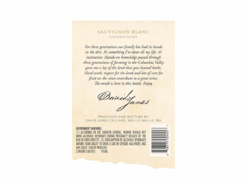 David James Sauvignon Blanc Perspective: back