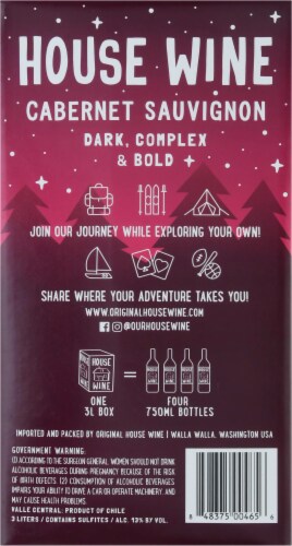 House Wine Cabernet Sauvignon Red Wine Perspective: back