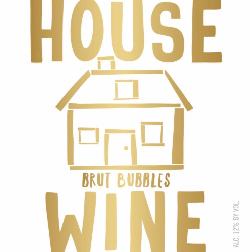 House Wine Brut Bubbles Sparkling Wine Perspective: back
