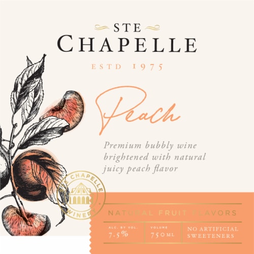 Ste Chapelle Peach Sparkling Wine Perspective: back