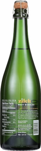 Zilch Brut Bubbles California Non-Alcoholic Sparkling Wine Perspective: back