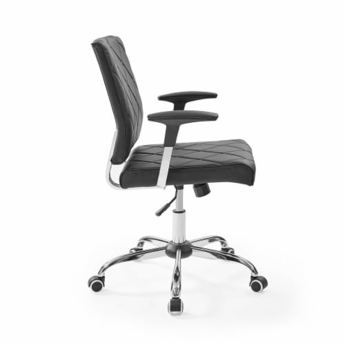 Modway Lattice Vinyl Office Chair Adjustable from 18 to 21 Inches High Black 1 Piece Mariano s
