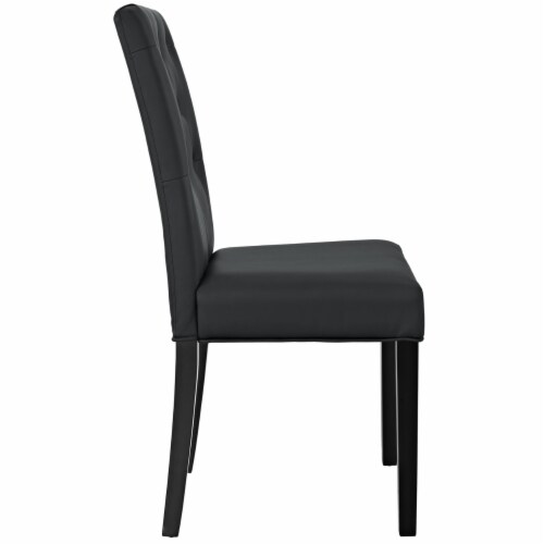 Confer Dining Vinyl Side Chair - Black Perspective: back