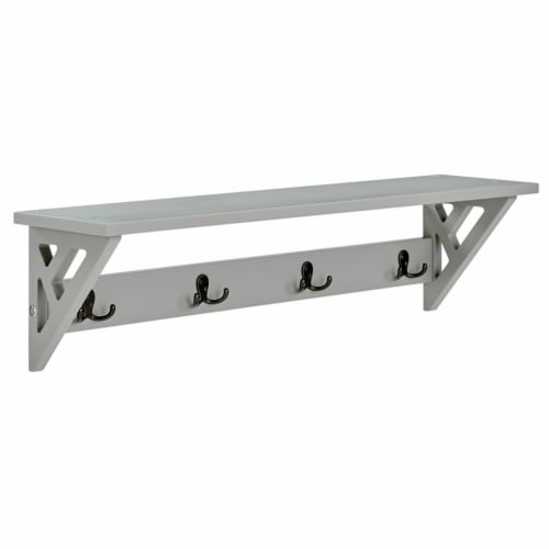 Alaterre 36 in. Coventry Coat Hook with Shelf, Gray