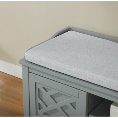 Alaterre Furniture Coventry Gray 36 W Coat Hook w Storage Bench