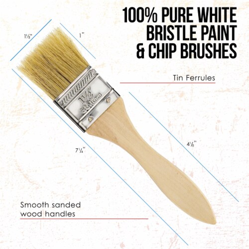 24 Pack of 1-1/2 inch Paint and Chip Paint Brushes for Paint, Stains,  Varnishes, and Glues, 1-1/2 Inch - 24 Pack - Kroger