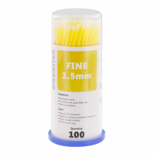 100 Paint Touch Up Brushes, Disposable Micro Brush Applicators, Yellow with  Fine 1.5 mm Tips Auto Body Shop Detailing